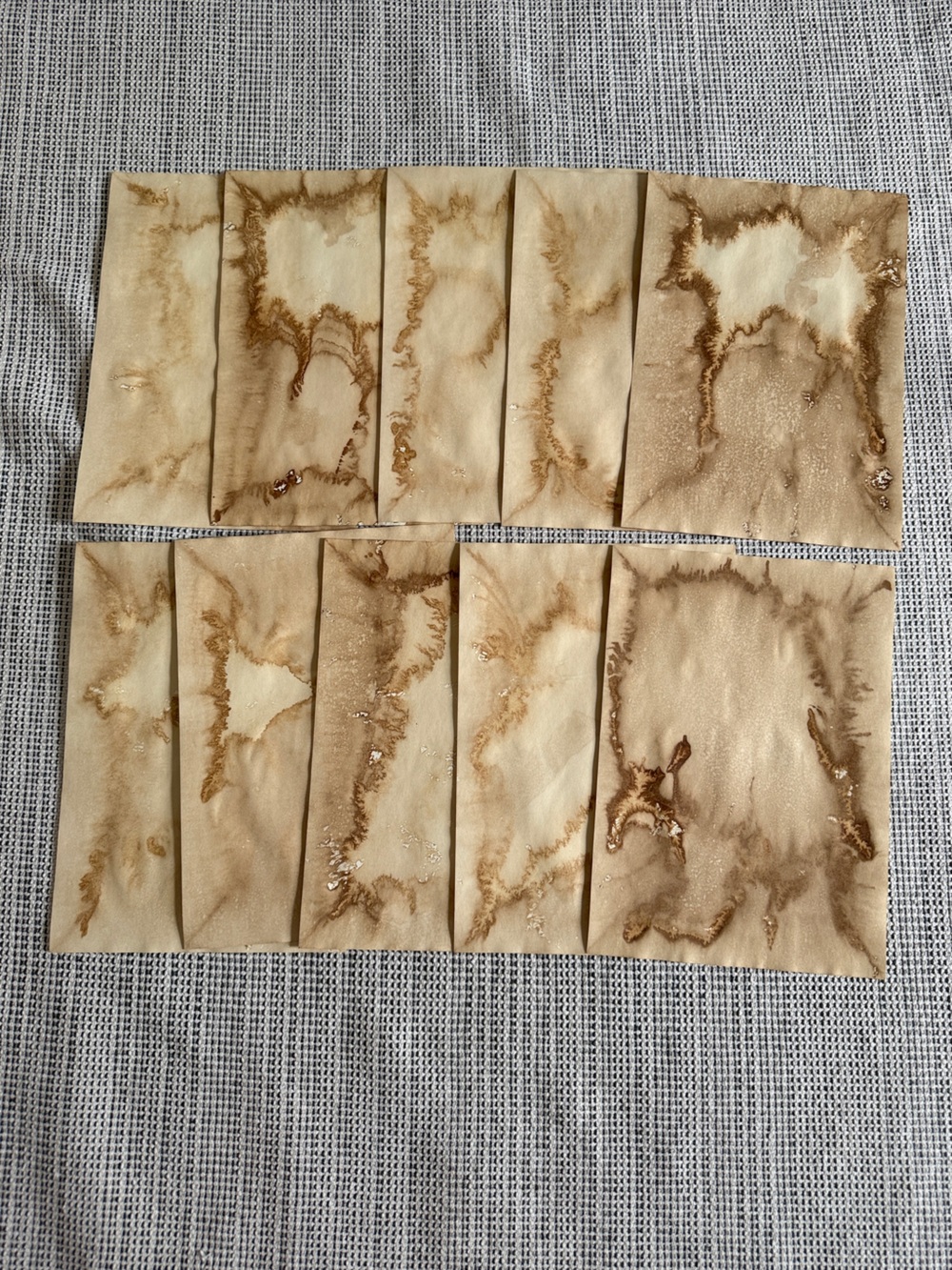 10pieces coffee stained paper